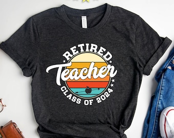 Teacher Retirement Tshirt,Gift idea for Retired Teacher,Happy Retirement,Funny Gifts for Retiree School Teacher,Retro Design Teacher Tshirt