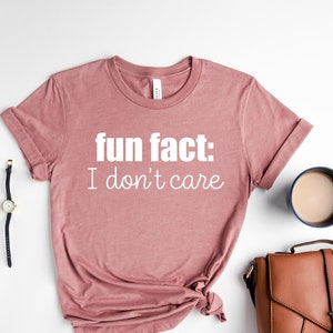 Fun Fact: I Don&#39;t Care Shirt, Inspirational Shirt,Gift For Friend,Funny Quotes For Women,Funny Mom Shirt,I Don&#39;t Care Shirt,Funny gift women