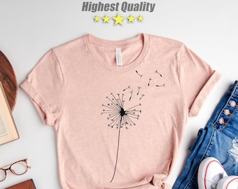 Windflower TShirt, Wildflower Shirt, Dandelion Shirt Women, Gift for Women, Windflower Tee, Flowers in Nature Tee, Blossoms Shirt,Gift Woman