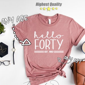 Hello FORTY, 40th Birthday Gift For Her, 40th Birthday Gift For Him, 40th Birthday Party, 40th Birthday Gift,40th Birthday Girl,Gift For