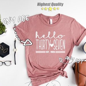 Hello THIRTYSEVEN, 37th Birthday Gift For Her, 37th Birthday Gift For Him,37th Birthday Party,37th Birthday Gift,37th Birthday Girl,Gift For
