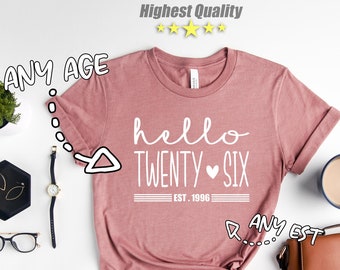 Hello TWENTYSIX, 26th Birthday Gift For Her, 26th Birthday Gift For Him, 26th Birthday Party, 26th Birthday Gift,26th Birthday Girl,Gift For