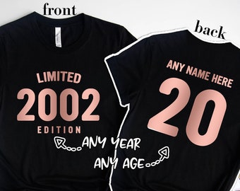 20th birthday shirts
