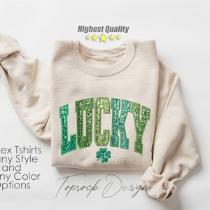 Lucky Shirt Sweatshirt, Lucky Shamrock, St Pattys Day Shirt, Lucky Shirt Women, Shamrock Shirt, Green Shirt, St Patricks Day Shirt Women