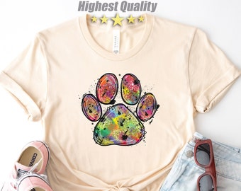 Rainbow Colors Dog Paw Shirt,Dog Paw Sweatshirt,Colorful Dog Paw Shirt,Gift Tee Dog Owner,Dog Lover Shirt,Paw Heart Shirt,Dog Mom Shirt