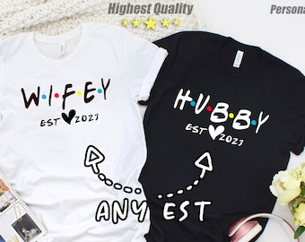 Customizable | Wifey and Hubby Shirt, Just Married Shirts, Mr and Mrs,Just Married Shirt,Honeymoon Shirt,Wedding Shirt,Wife And Hubs,Couples