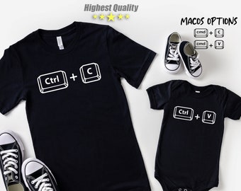 Copy Paste Shirt, Father and Baby Matching shirts, Ctrl+C Ctrl+V Shirt, Baby Boy and Baby Girl Gift, Dad and Baby Match, Fathers Day Shirt