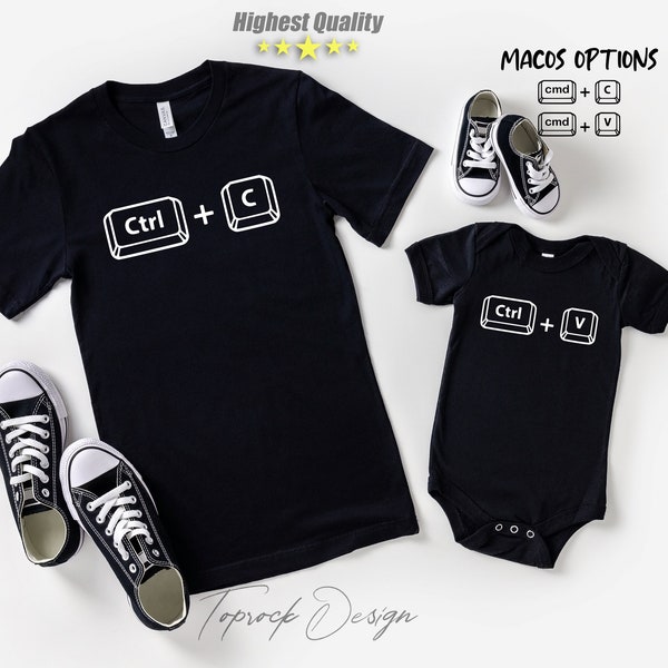 Copy Paste Shirt, Father and Baby Matching shirts, Ctrl+C Ctrl+V Shirt, Baby Boy and Baby Girl Gift, Dad and Baby Match, Fathers Day Shirt