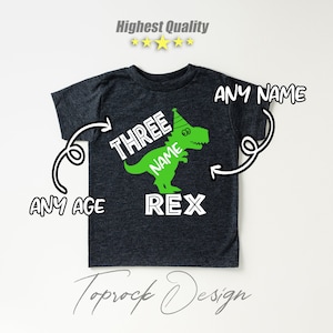 DINOSAUR BIRTHDAY, 3rd Birthday Shirt, 3rd Birthday, Gift For 3rd Birthday, Three Rex Shirt, Third Birthday Shirt Boy, CUSTOM Birthday Shirt