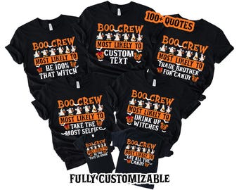 CUSTOM Boo Crew Most Likely To Disney Halloween Tshirts,Disney Ghost Shirt,Matching Disney Halloween Black Tee,Halloween Disney Quotes Shirt
