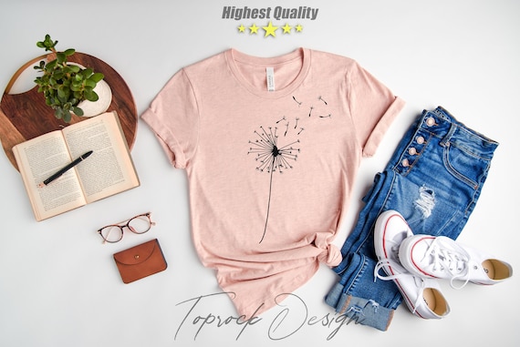 Windflower TShirt, Wildflower Shirt, Dandelion Shirt Women, Gift for Women, Windflower Tee, Flowers in Nature Tee, Blossoms Shirt,Gift Woman