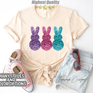 Cool Peeps Shirts T-shirt Funny Easter Bunny Print Women's V
