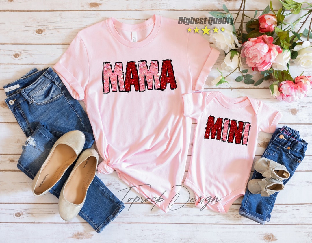 3D Mama Mini Valentines Shirt,family Matching Valentines Shirt