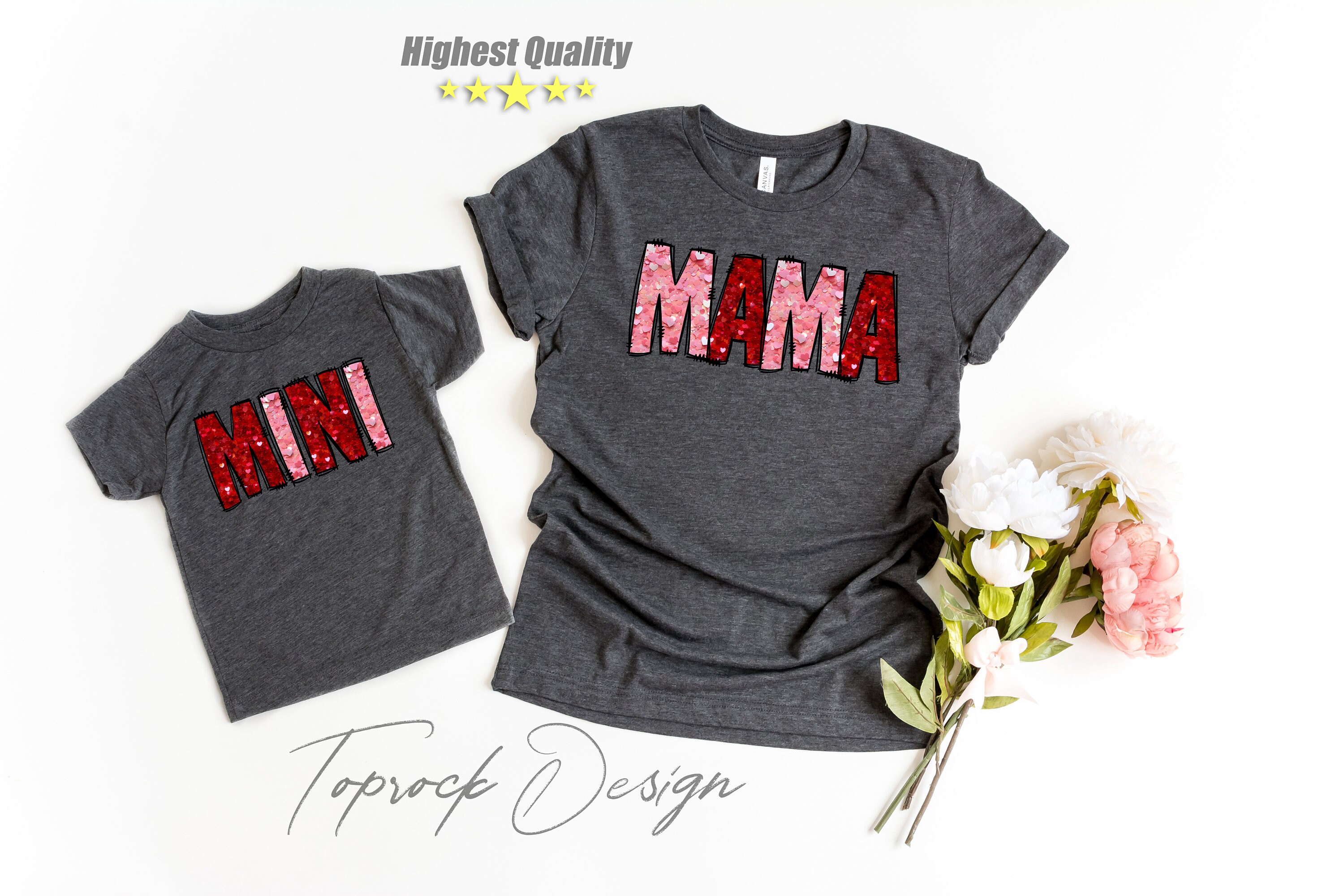 3D Mama Mini Valentines Shirt,family Matching Valentines Shirt