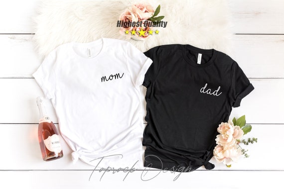 Mom and Dad Shirts Mom Pocket Tee Mom and Dad Tees Dad | Etsy