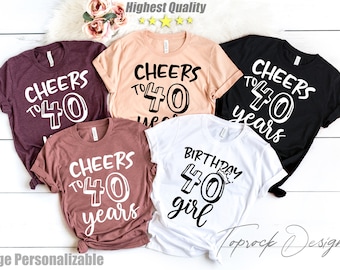 Celebrating My 40th, Custom Year, Birthday Squad Shirt, Customizable Name Birthday Tshirt, Fourty Birthday, Forty Birthday, Birthday Gift