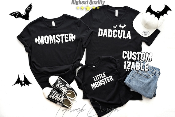 Dadcula Momster Little Monster Shirt, Halloween Gift for Dad, Halloween Mom Shirt, Spooky Dad,Spooky Mom, Dadcula Shirt,Momster Shirt,Family
