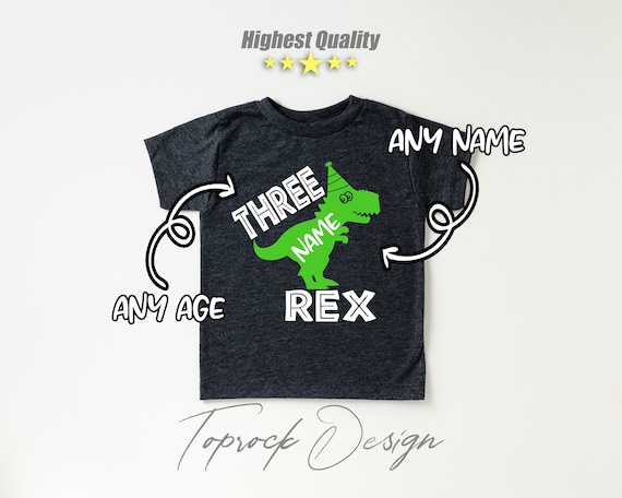 DINOSAUR BIRTHDAY, 3rd Birthday Shirt, 3rd Birthday, Gift For 3rd Birthday, Three Rex Shirt, Third Birthday Shirt Boy, CUSTOM Birthday Shirt