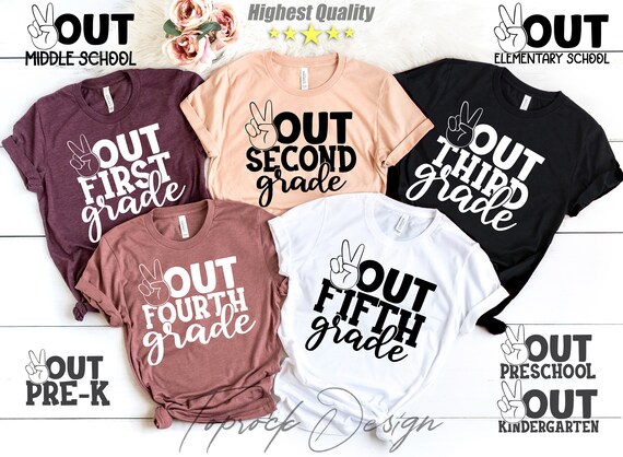 Peace Out School Shirt, Peace Out Graduate Shirt, Custom Peace Out Shirt, Peace Out First Grade, Last Day Of School Shirt, Custom Kids Shirt