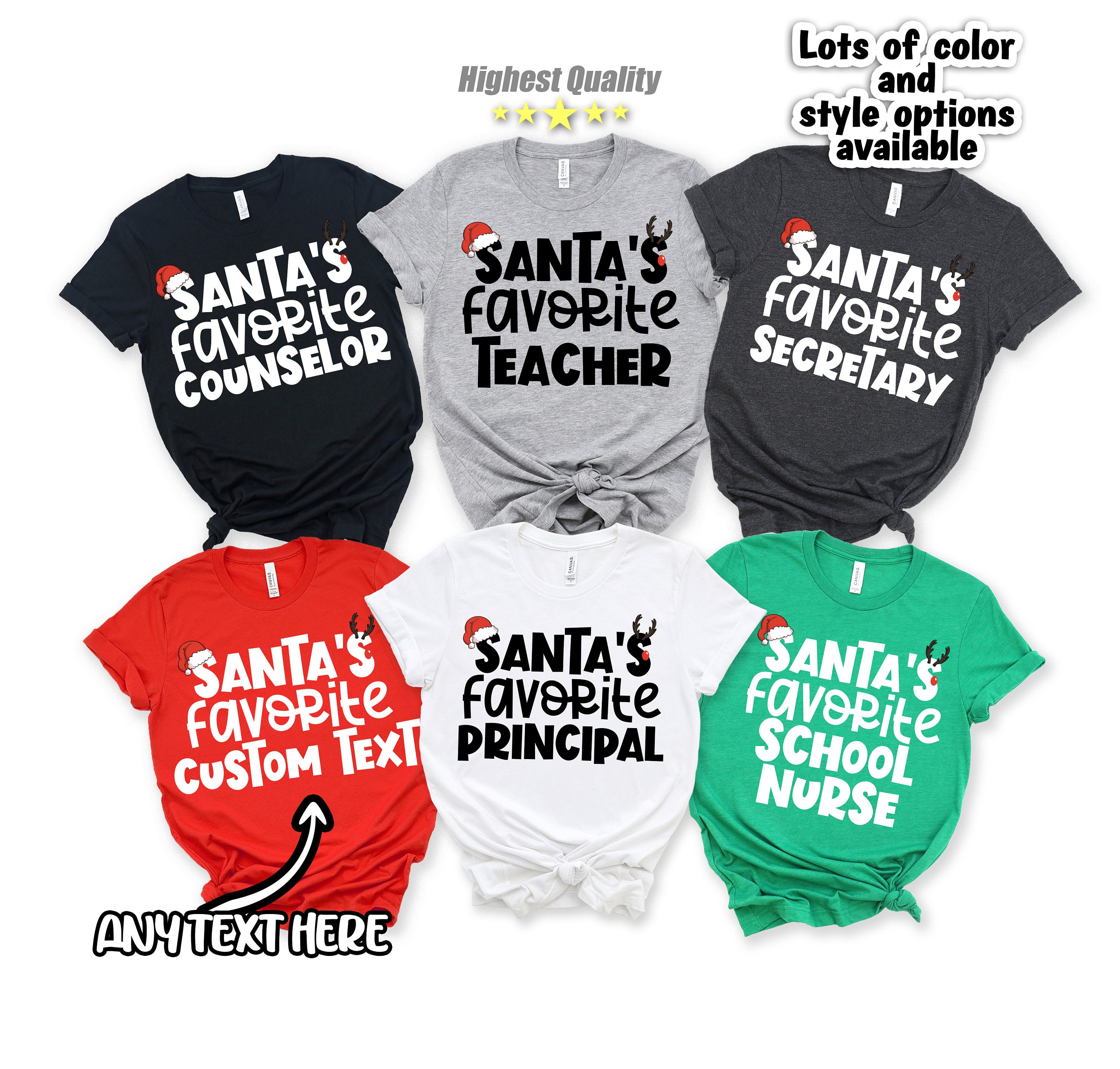 Santa's Favorite Principal Christmas Funny Teacher School T-Shirt Santa's Favorite Principal Christmas Funny Teacher School T-Shirt