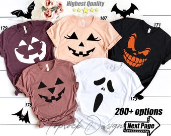 Halloween Shirt, Halloween Tshirt, Halloween Party Group T-Shirt, Halloween Family shirts, Pumpkin Family Face Shirt, Halloween Pumpkin Face