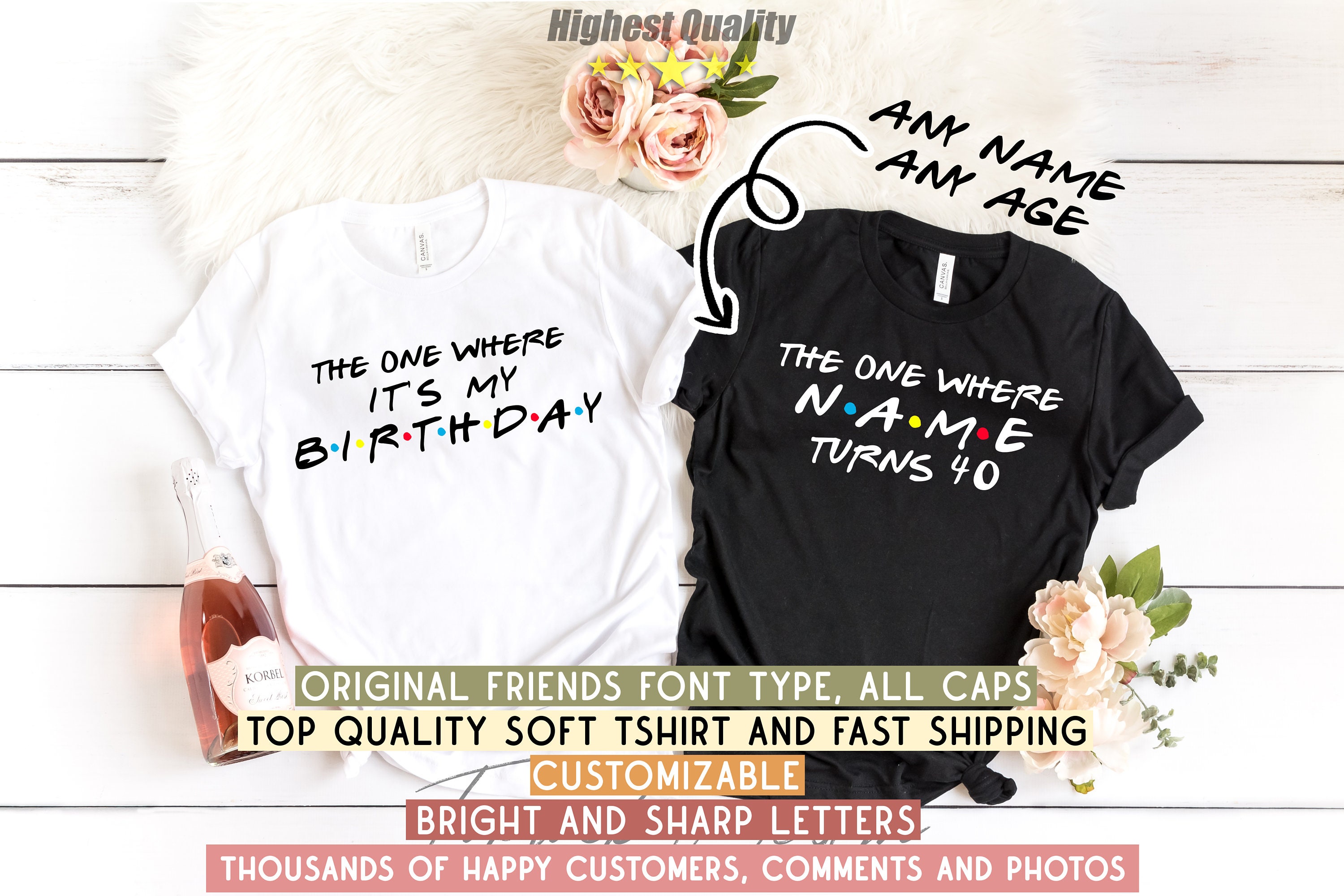 Customizable | The One Where Turns 40 Shirt,Friends Birthday Shirt,Friends Theme Party,Friends,40th Birthday Shirt Woman,40th Birthday Party