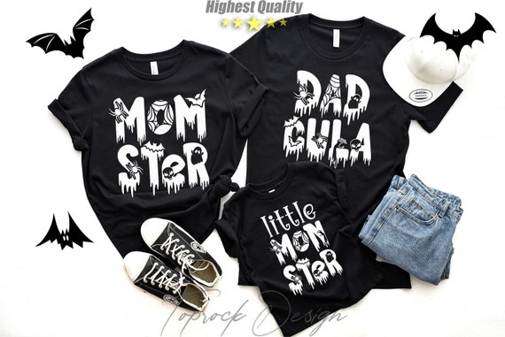Dadcula Momster Little Monster Shirt, Matching Halloween Gift for Dad,Halloween Mom Shirt,Spooky Dad,Spooky Mom,Dadcula Shirt,Momster,Family