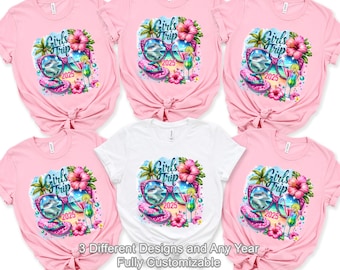 Girls Trip 2026/2027 (or no year) Shirt, Custom Summer Trip Tee,Matching Friend Vacation Tshirts, Tropical Cruise Bachelorette Birthday