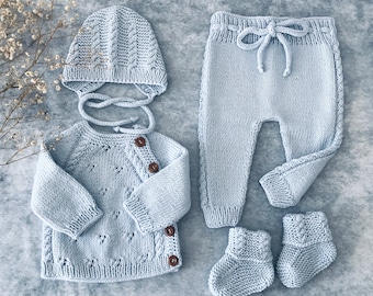 Newborn Boy Coming Home Outfit | Baby Boy Coming Home Outfit | Newborn Boy Hospital Outfit | Knit Newborn Outfit | Knitted Baby Boy Clothes