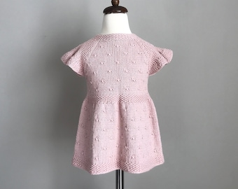 Baby Girl Dress | Baby Girl Clothes | Girl Ruffle Sleeve Dress | Baby Girl Gift | Girl Pink Dress | Summer Baby Girl Dress | Knit Baby Dress