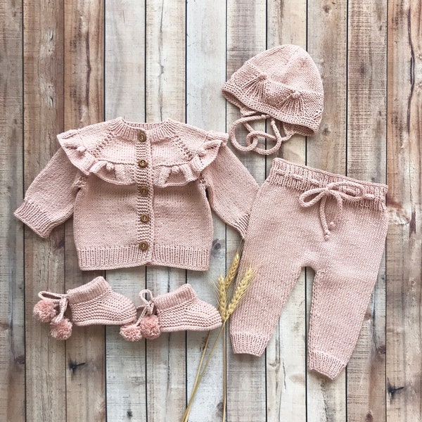 Newborn Girl Coming Home Outfit | Baby Girl Coming Home Outfit | Newborn Girl Hospital Outfit | Baby Girl Hospital Outfit |Knit Baby Clothes