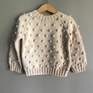 Hand Knit Merino Wool Popcorn Sweater - Baby & Toddler