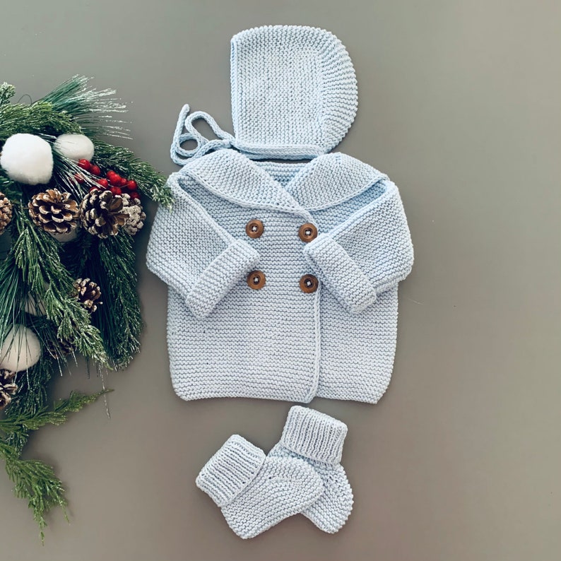Newborn Boy Coming Home Outfit Baby Boy Coming Home Outfit Newborn Boy Hospital Outfit Newborn Boy Clothes Knitted Baby Boy Clothes zdjęcie 10