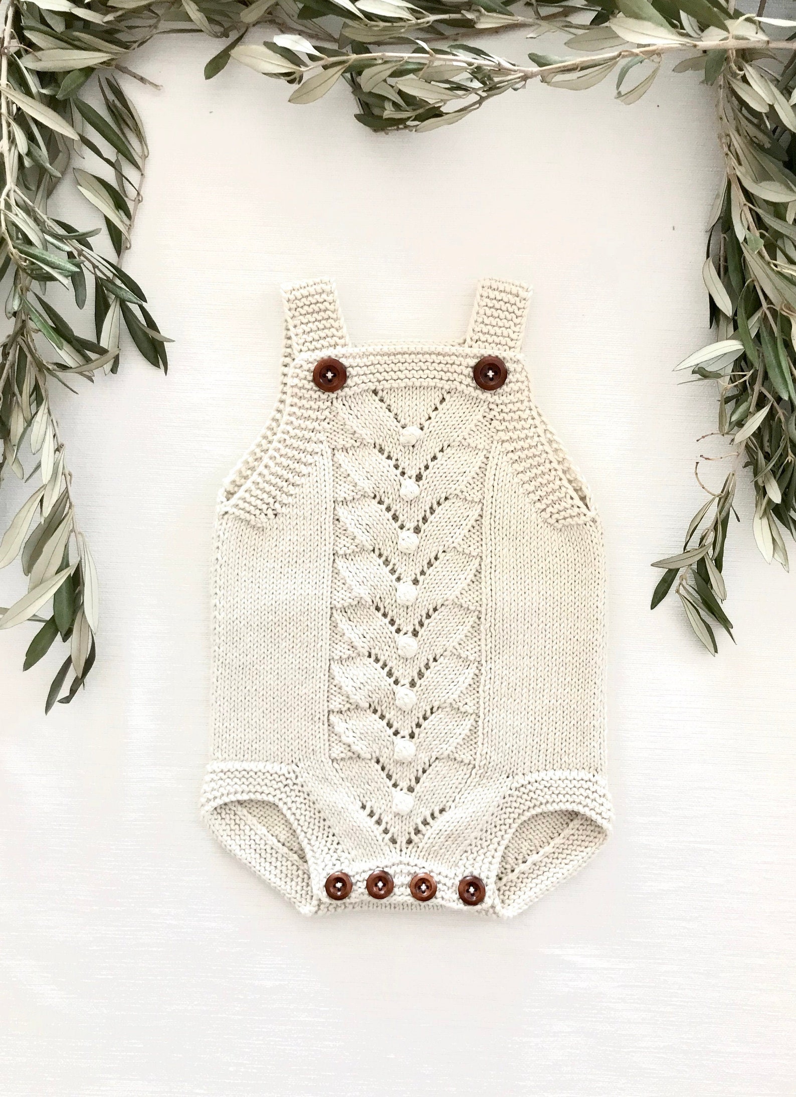 Organic Cotton Knitted Baby RomperHand Knit Baby OnesieWhite Etsy