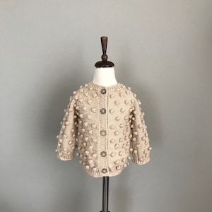 Knit Cardigan Baby | Popcorn Cardigan | Toddler Cardigan | Knit Kids Sweater | Knit Sweater Baby | Hand Knit Sweater | Kids Wool Sweater