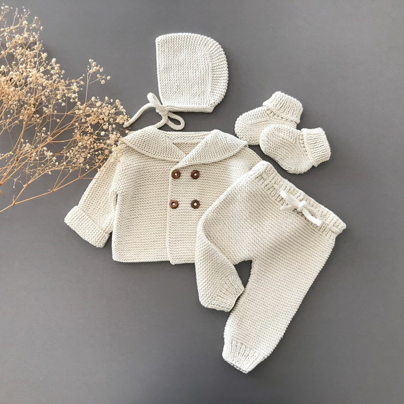 Newborn Boy Coming Home Outfit Baby Boy Coming Home Outfit Newborn Boy Hospital Outfit Newborn Boy Clothes Knitted Baby Boy Clothes zdjęcie 3