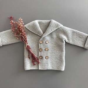 Baby Boy Cardigan Knit Baby Boy Sweater Toddler Cardigan Knit Kids Cardigan Baby Boy Clothes Knit Baby Boy Outfit Baby Boy Gift image 2