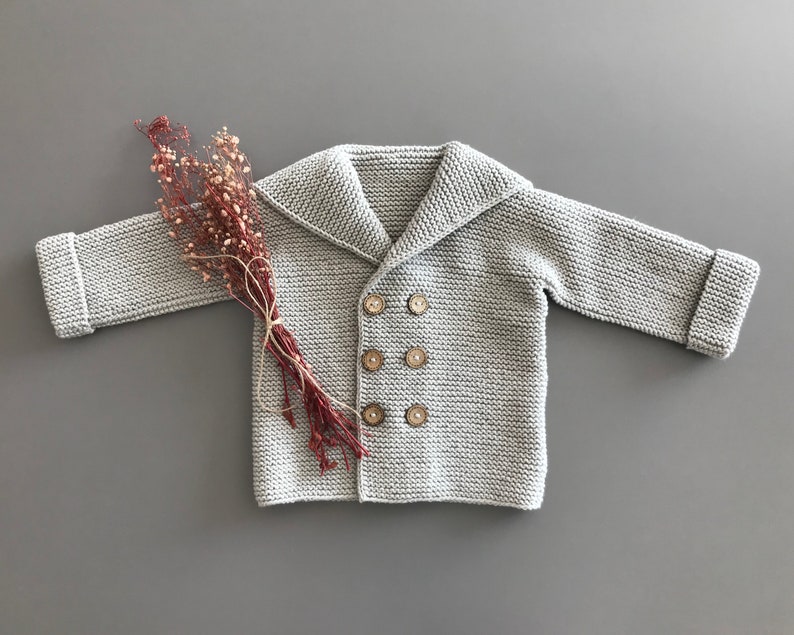 Baby Boy Cardigan Knit Baby Boy Sweater Toddler Cardigan Knit Kids Cardigan Baby Boy Clothes Knit Baby Boy Outfit Baby Boy Gift image 2