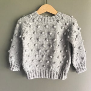 Hand Knit Wool Popcorn Sweater for Kids | Knitted Baby Popcorn Sweater | Knit Kids Wool Sweater | Baby Wool Sweater | Merino Knit Sweater