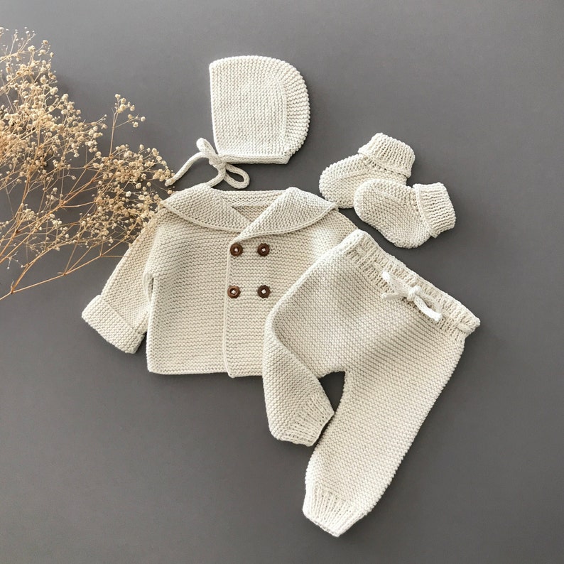 Newborn Boy Coming Home Outfit Baby Boy Coming Home Outfit Newborn Boy Hospital Outfit Newborn Boy Clothes Knitted Baby Boy Clothes zdjęcie 1
