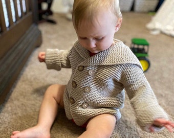 meer maten Kleding Jongenskleding Babykleding voor jongens Truien Bruin gekleurde Baby Boy Knit Kleding Vest met knoopsluiting 