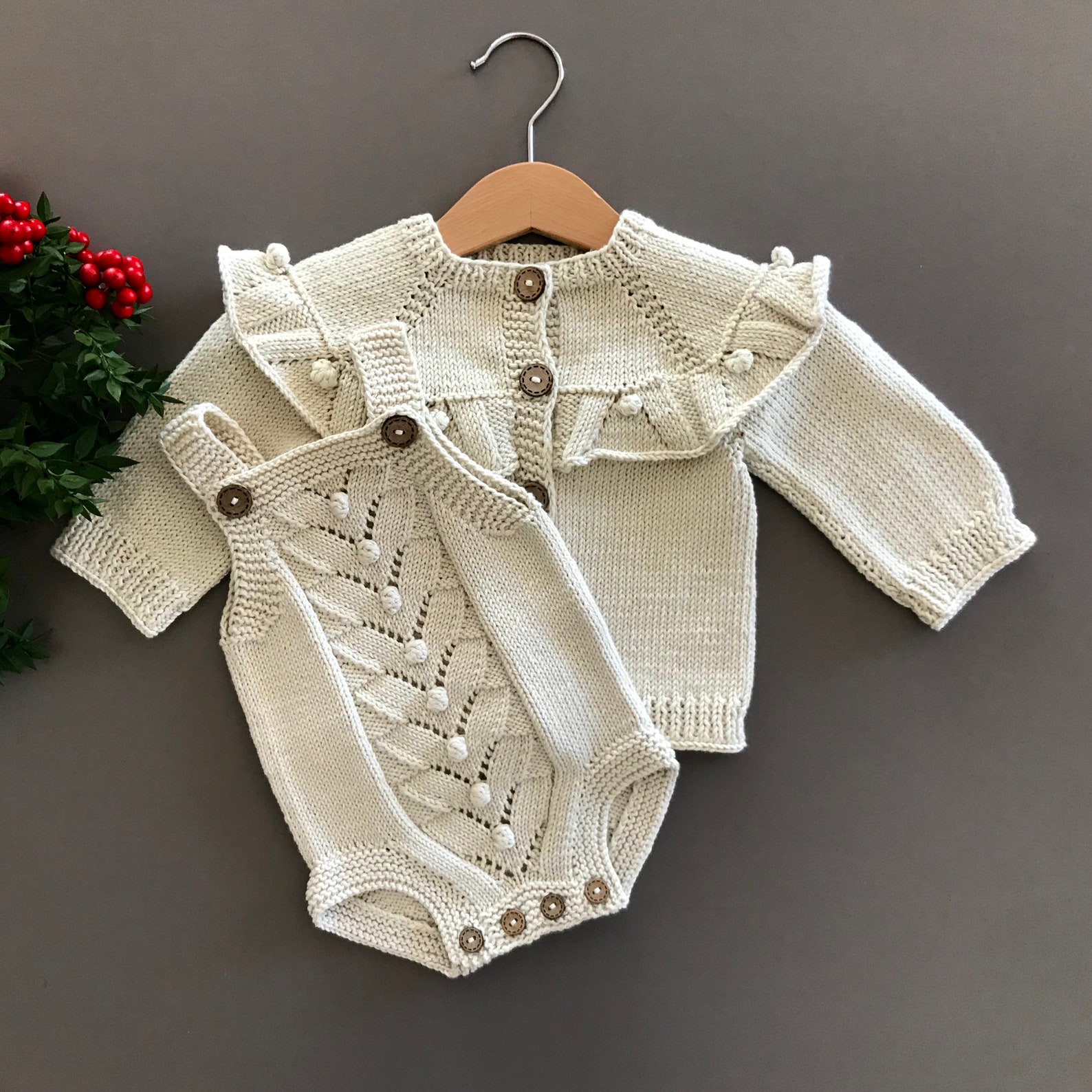 Girls Knitted Romper, Jumper & Bonnet - Rahigo AW main image 1