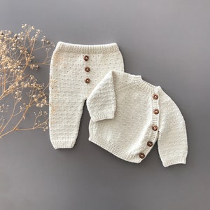 Newborn Baby Coming Home Outfit Newborn Hospital Outfit Organic Cotton Coming Home Outfit Organic Baby Girl Clothes Knit Baby Clothes zdjęcie 4