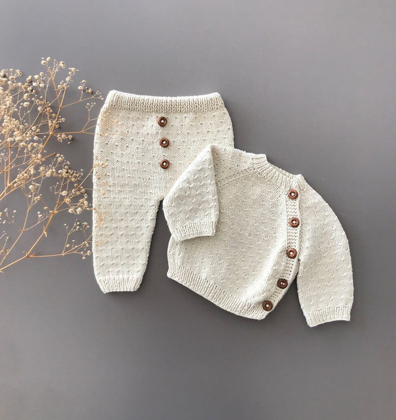 Newborn Baby Coming Home Outfit Newborn Hospital Outfit Organic Cotton Coming Home Outfit Organic Baby Girl Clothes Knit Baby Clothes zdjęcie 4