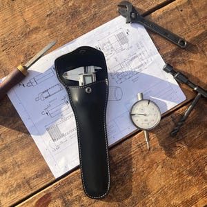 Handmade Veg-Tan Leather Caliper Holster, 150mm Case