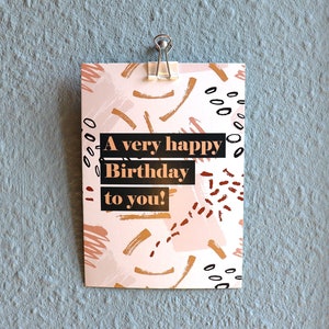 Cartão de aniversário "Muito feliz aniversário para você" | Aniversário dizendo design moderno simples