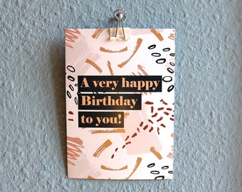 Carte d’anniversaire « Un très joyeux anniversaire à vous » | Anniversaire Dicton Design Modern Simple