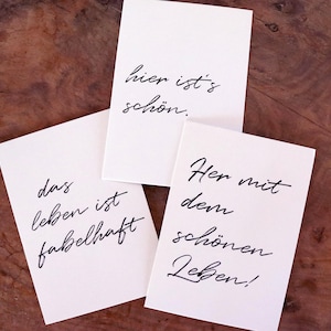 Postkarten Set "Schönes Leben" 3 Stück