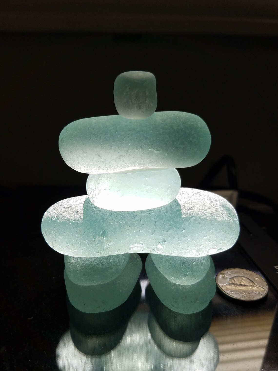 Beautiful Beach Glass Inukshuk Etsy