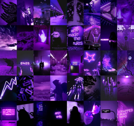 Neon Purple Wall Collage Kit - Etsy